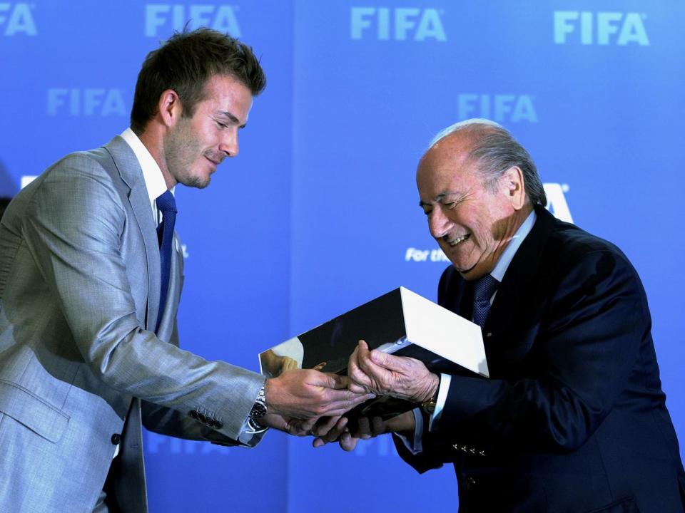 Beckham delivered England's 2018 bid to Blatter (Getty)