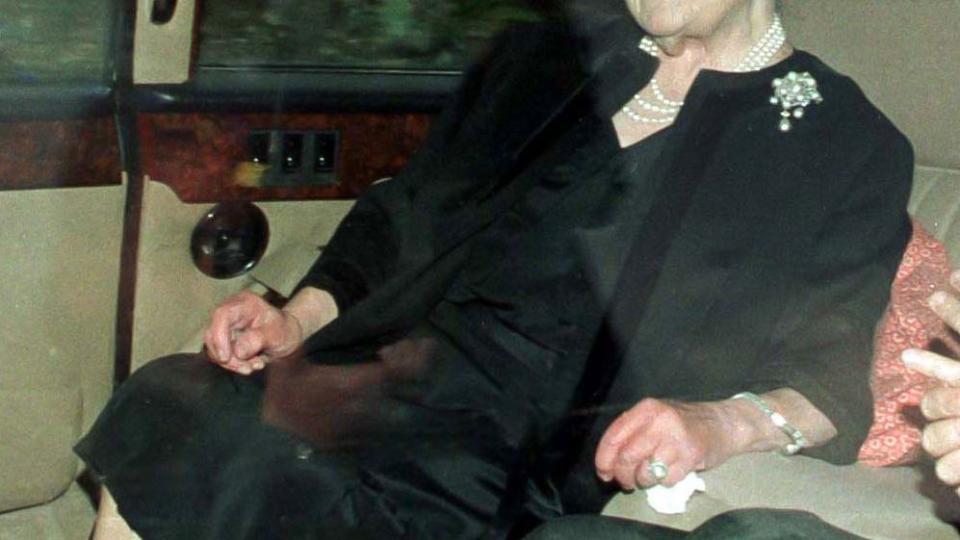 members of the royal family attend crathie church, near balmoral, the morning after the death of diana, princess of wales