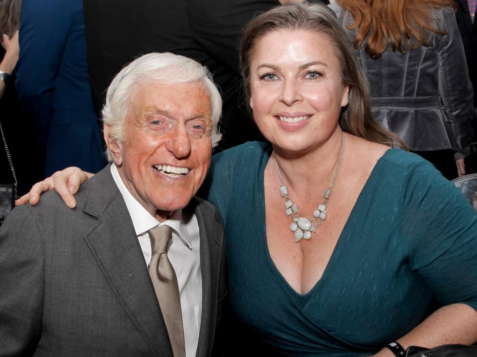 dick van dyke and arlene silver smiling together at the premiere of hbo's "if you're not in the obit, eat breakast"