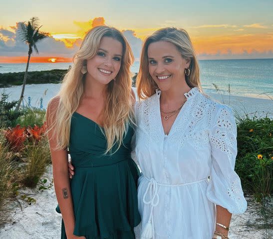 Reese Witherspoon/Instagram Reese Witherspoon and daughter Ava Phillippe in a beach photo Witherspoon shared for Ava's 23rd birthday.