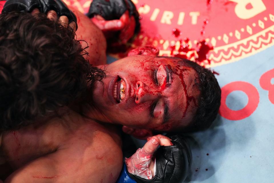 It wasn't long before Jack Jenkins bloodied Emiliano Linares.