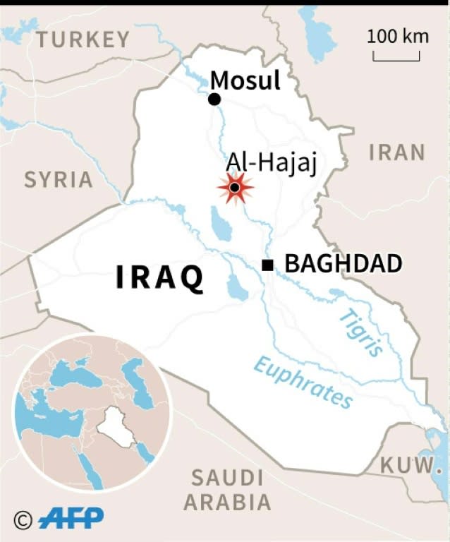 The suicide bombers struck a wedding celebration in the Al-Hajaj area, north of the city of Tikrit