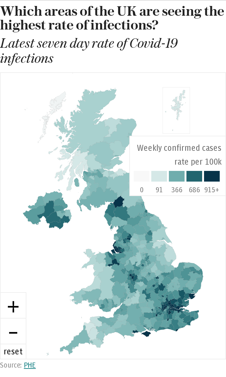 Coronavirus UK Local Authority Map - Live Data