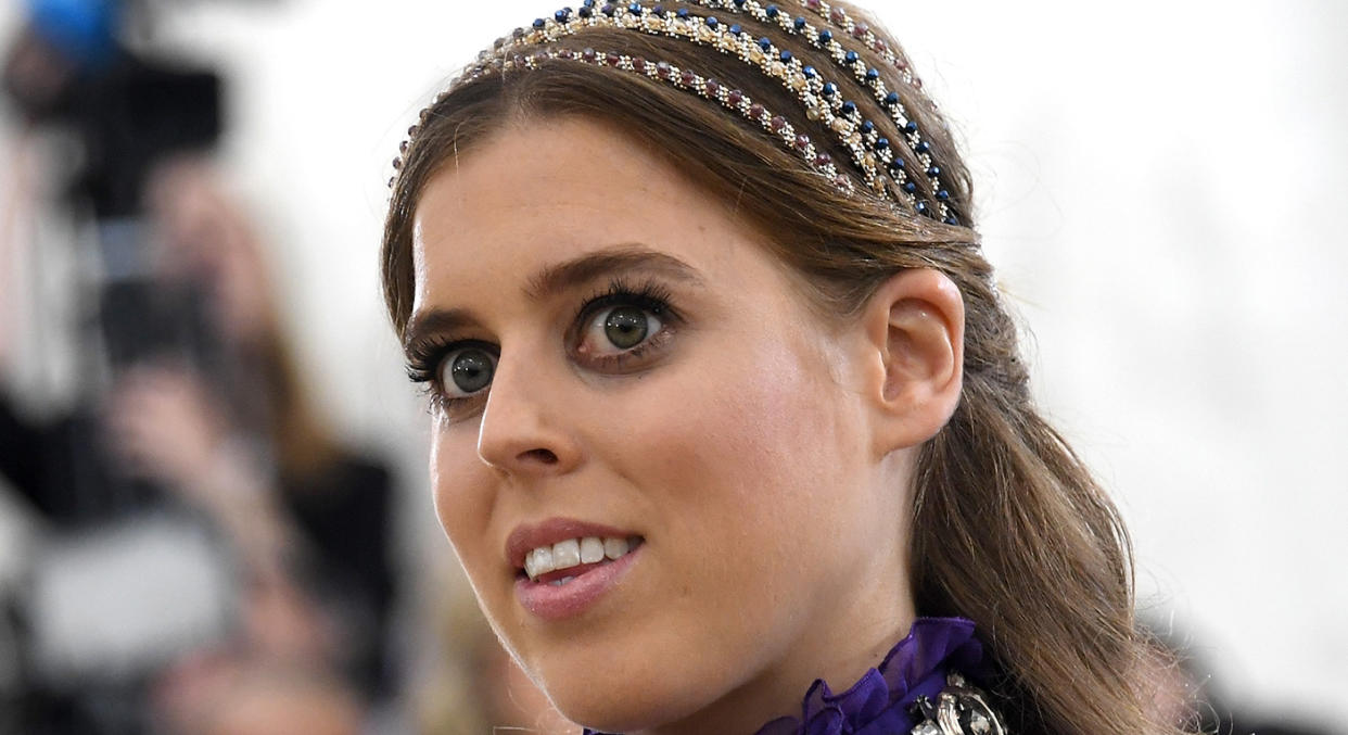 Princess Beatrice, picture here at the Met Gala in 2018,  tied to knot yesterday in a private ceremony at Windsor Castle. (Getty Images)