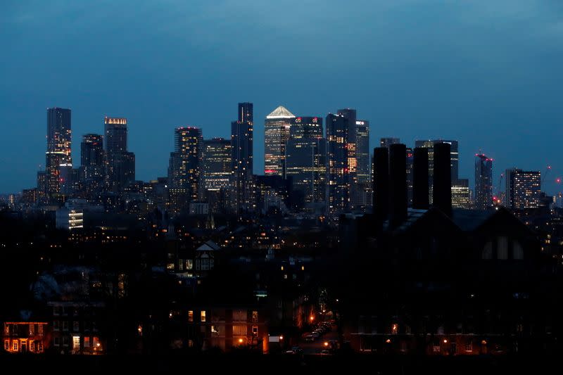 Canary Wharf business district in London