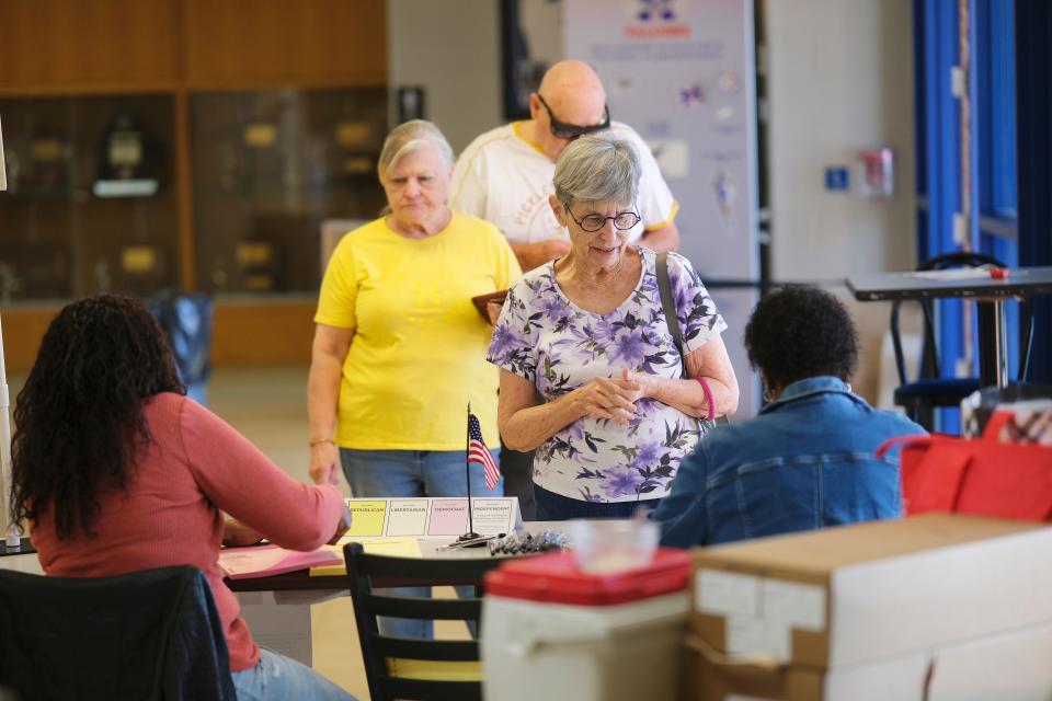 Voting on Super Tuesday at the Millwood Field House Tuesday, March 5, 2024.