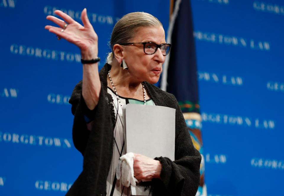 Supreme Court Justice Ruth Bader Ginsburg was absent from court Monday for health reasons, marking the first such time in her 25-year career.