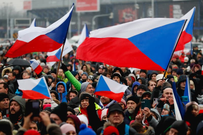 Protest against COVID-19 measures, in Prague