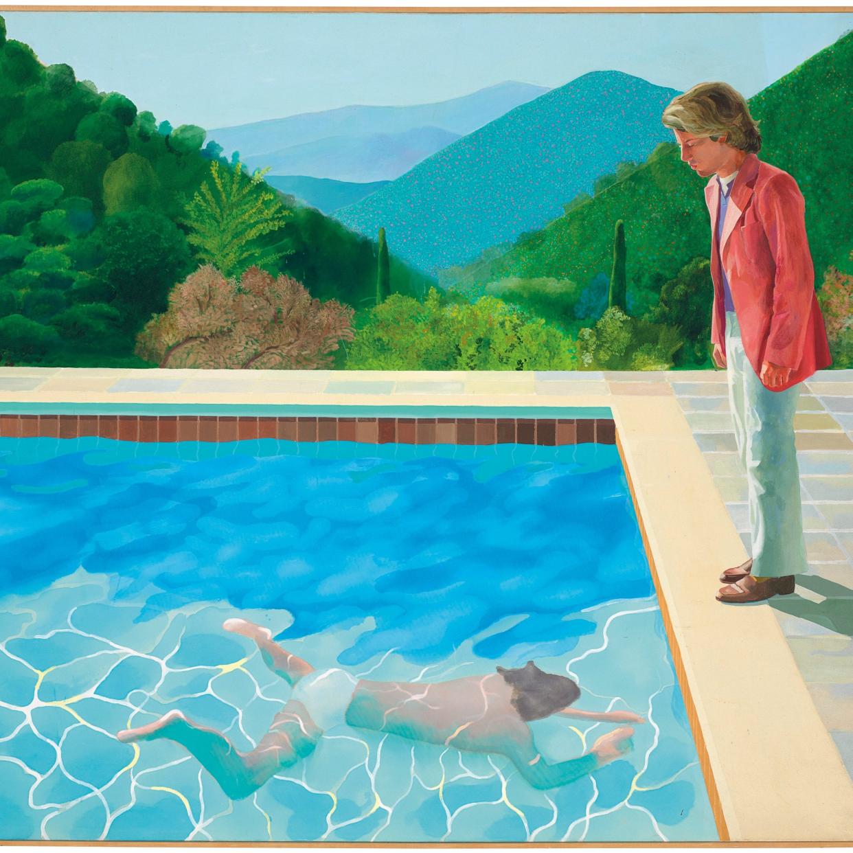 Portrait of an Artist (Pool with Two Figures), 1972, by David Hockney, is up for sale at Christie's New York this week. Its estimate is $80-$100m.  - Christie's