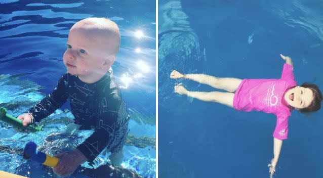 Roxanne Turned put both her children through the 8-week survival swim program in Perth. Photo: Supplied