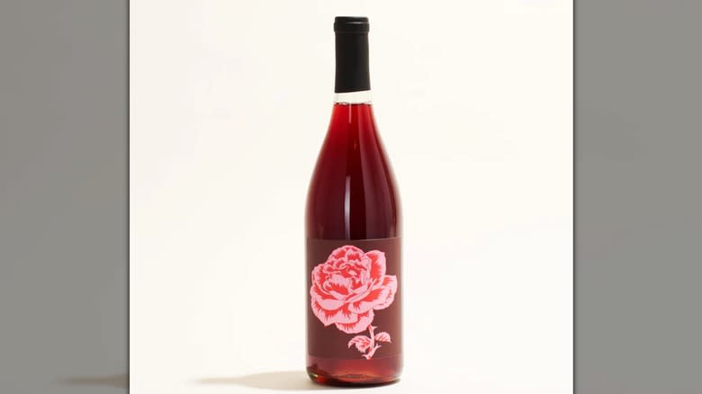 rose wine with rose label