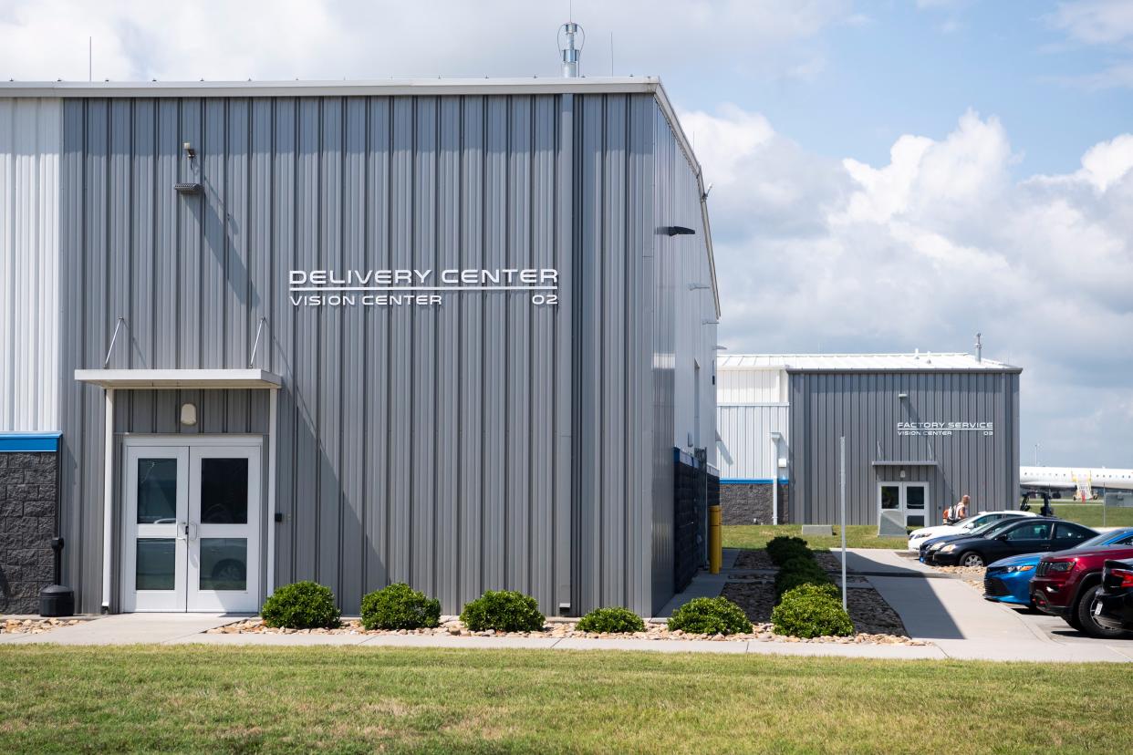 Cirrus Aircraft's delivery center, left, and factory service center, back right, located at 112 Cirrus Landing next to McGhee Tyson Airport in Alcoa on Tuesday, July 19, 2022. The company has invested about $19 million in Knoxville since breaking ground on their new campus in November 2015.