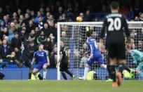 Football Soccer - Chelsea v Stoke City - Barclays Premier League - Stamford Bridge - 5/3/16 Stoke's Mame Diouf scores their first goal Reuters / Stefan Wermuth Livepic