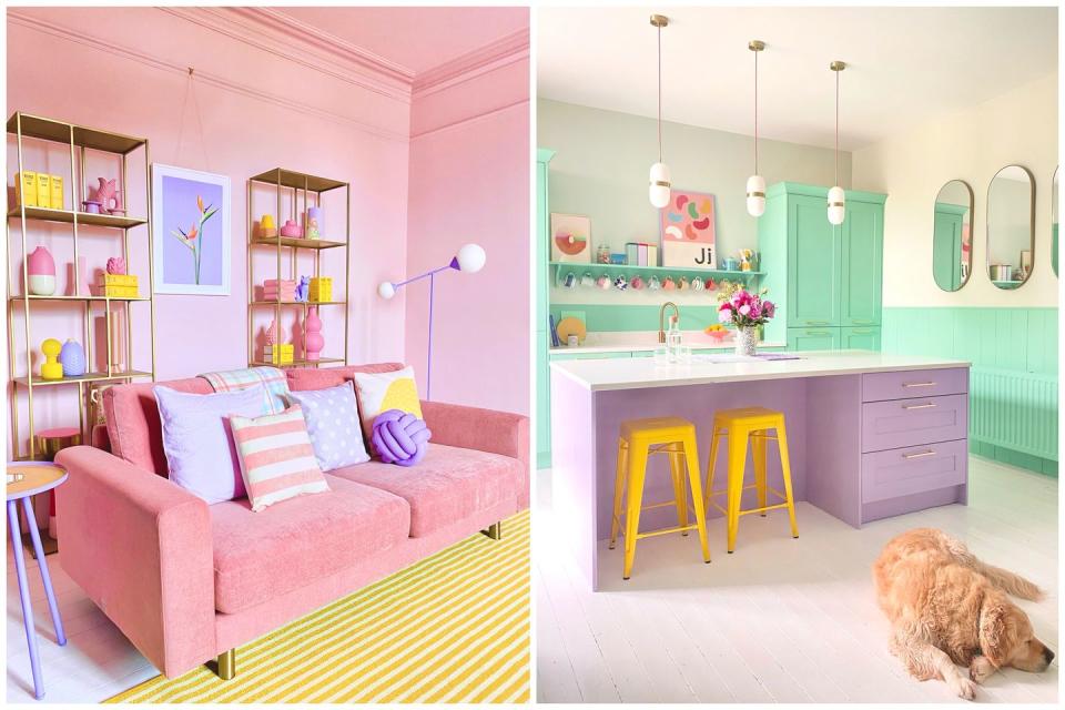 <p>If you’re a fan of vibrant hues and pastel colour palettes, you'll adore this Victorian townhouse renovation. Home to Jay and Rob, who relocated to Orkney from London four years ago along with their dogs Margo and Ely, and cat, Royal Tenenbaum, The Pastel House is spread over three levels and even has its very own hot tub polytunnel outside.</p>