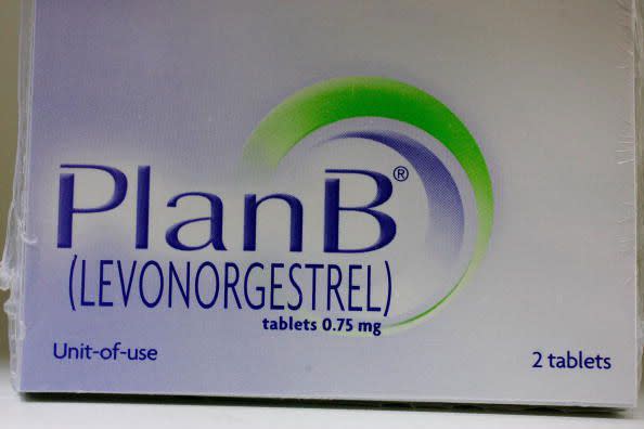 The Plan B pill, also known as the 'morning after' pill, is displayed on a pharmacy shelf February 27, 2006 in Boston, Massachusetts.