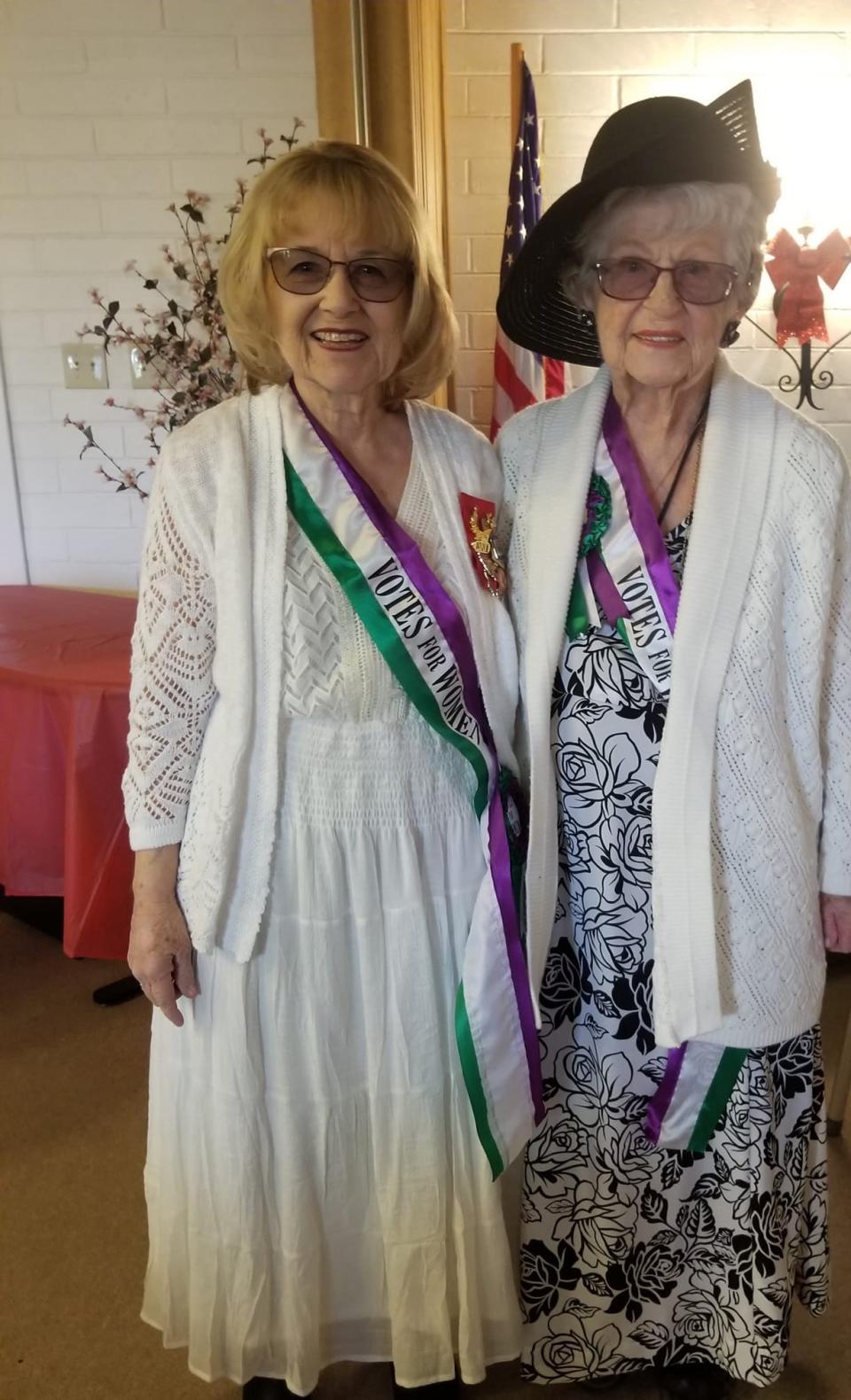 Retired school teacher June Edith Langer, right, and her daughter, Mary Langer Thompson. Langer of Apple Valley celebrated her 100th birthday with friends and family.