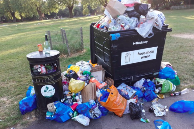 Rubbish has piled up in London Fields: Hackney Council