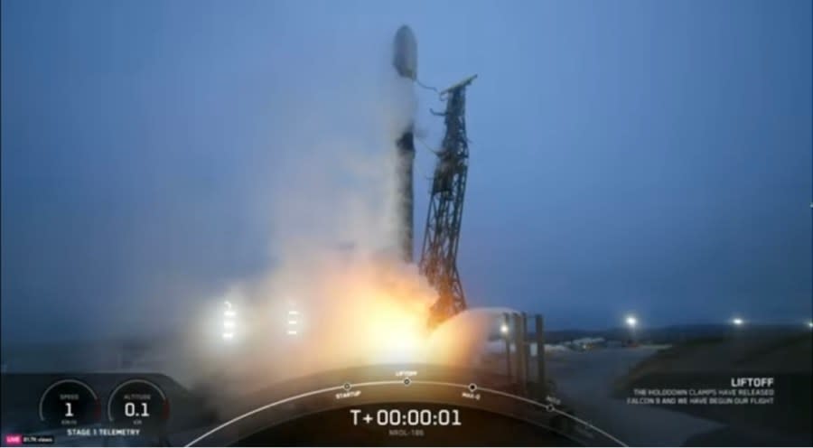 SpaceX launched a Falcon 9 rocket from Vandenberg Space Force Base in Southern California, carrying a payload for the National Reconnaissance Office, a government agency in charge of building U.S. spy satellites on June 28, 2024. (SpaceX)