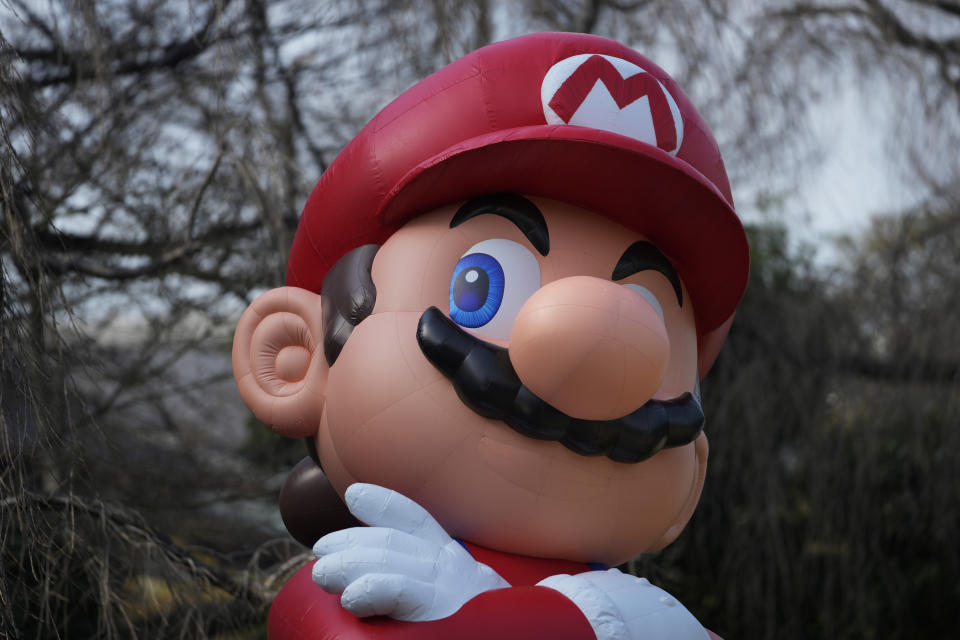 FILE - This photo shows a balloon of the Mario character of Mario Bros. during an event in Tokyo, on Feb. 15, 2024. Japanese video-game maker Nintendo said Tuesday, May 7, 2024 that it will make an announcement about a successor to its Switch home console sometime before March 2025. (AP Photo/Hiro Komae, File)