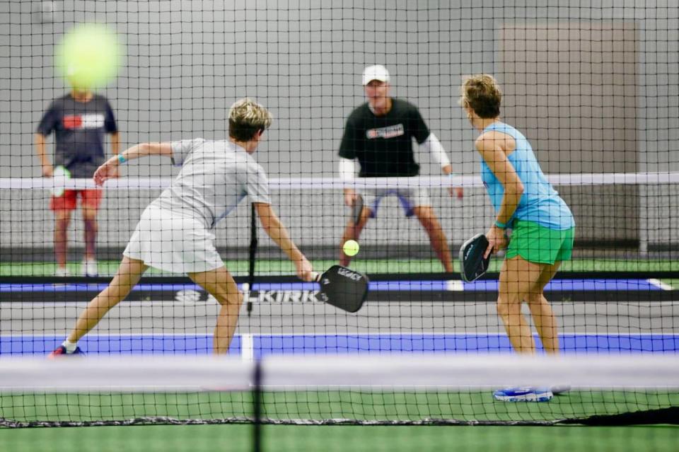 The Macon Pickleball Association got to test the Rhythm and Rally Sports and Events facility on Nov. 18 to help get the facility ready to open by playing on every court for several hours to test the equipment and facility. Stephanie Shadden, For Macon-Bibb County/Special to The Telegraph