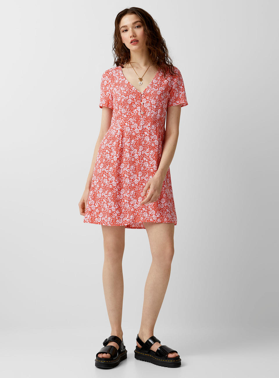 Lightweight Half-Buttoned Dress. Image via Simons.