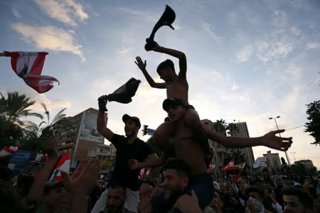 Protest targeting the government over an economic crisis in the port city of Sidon