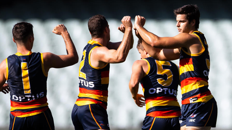 The Adelaide Crows, pictured here during a pre-season game in March.