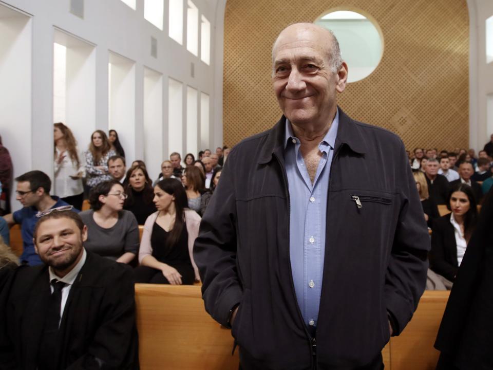 Ehud Olmert Israel Tribunal for Bribery Scandal