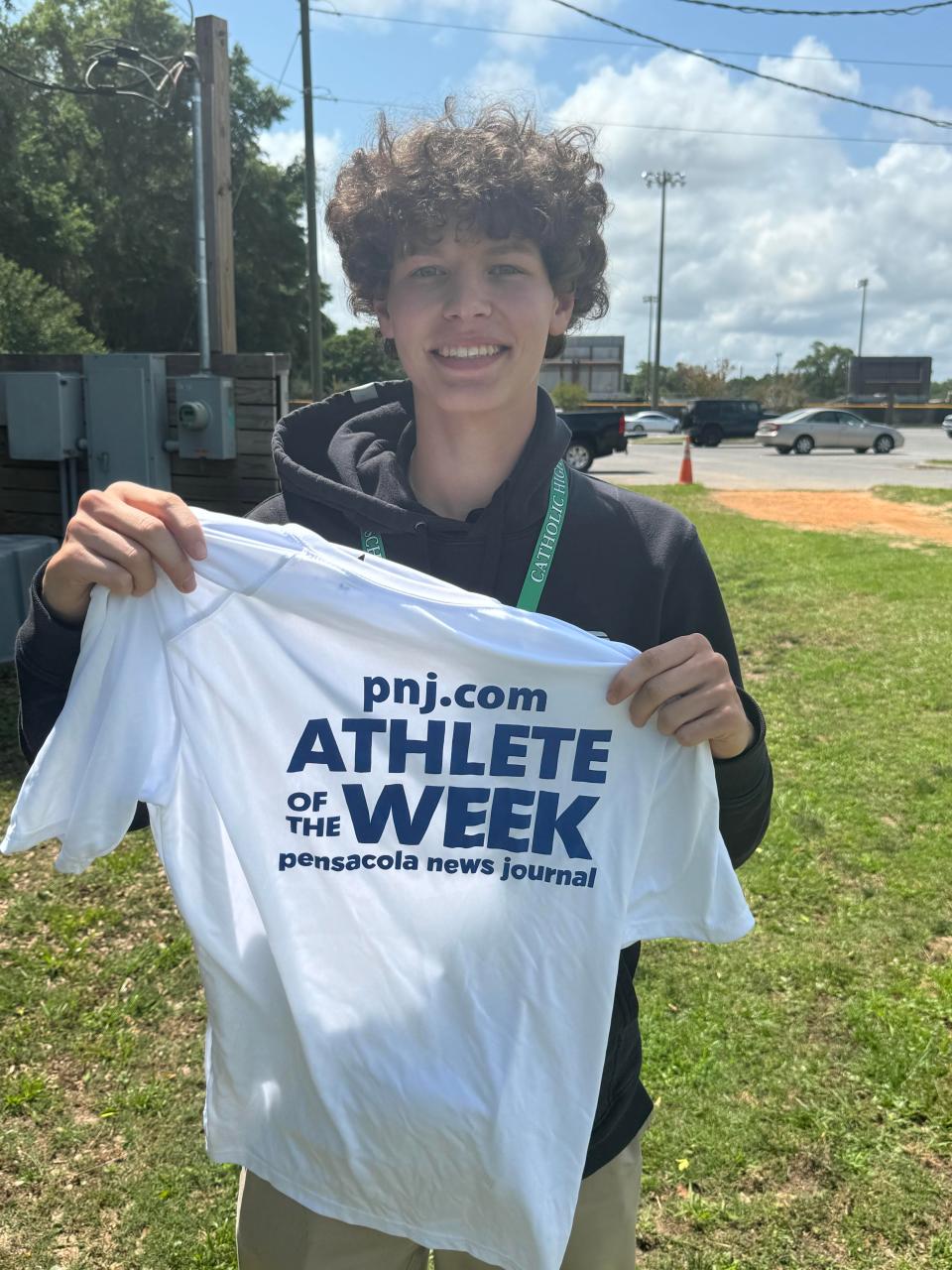 Pensacola Catholic boys lacrosse goalie Noah Watkins won PNJ Athlete of the Week for the week of April 22-27.