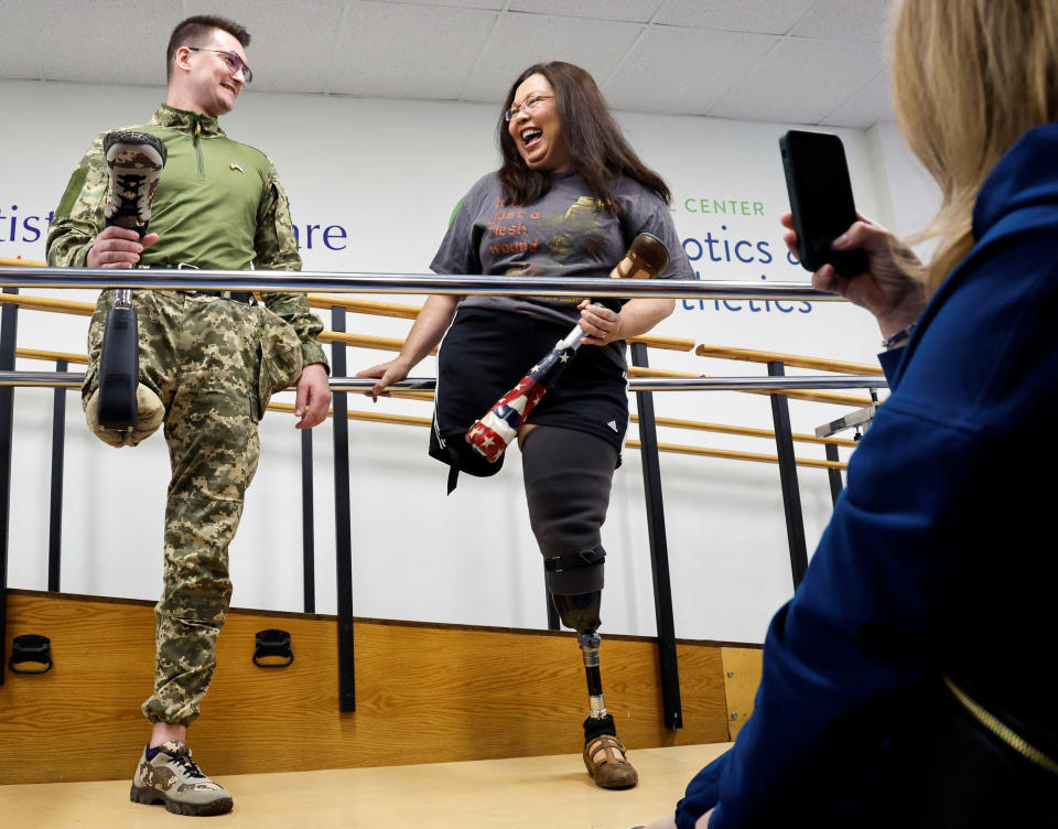 U.S. Senator Tammy Duckworth (D-IL) lost her legs in 2004 serving as a U.S. Army helicopter pilot in the Iraq war. In 2016, she became the first woman with a disability elected to Congress. (REUTERS/Jonathan Ernst)