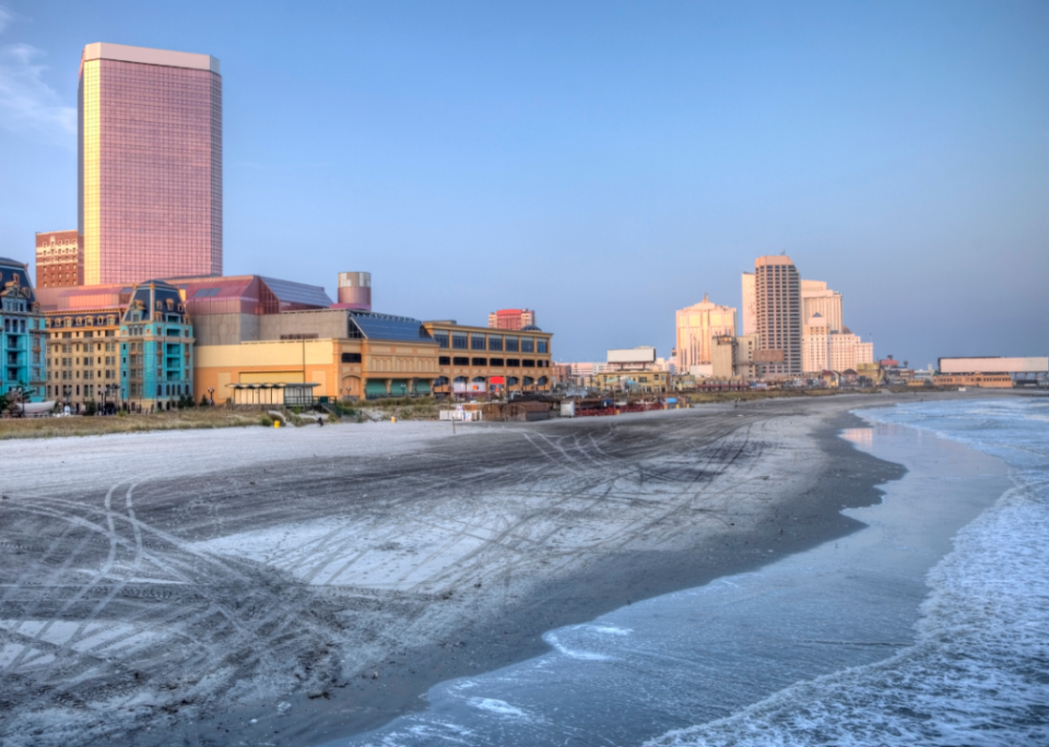 Atlantic City beach in winter.