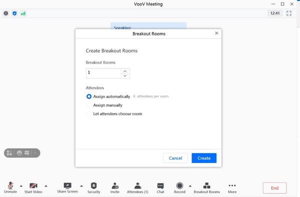 會議中分組討論  –  VooV Meeting用戶現可在會議内進行分組討論，選擇自動或手動分配參與者，或讓參與者自行分組，讓用戶輕易在會議內管理及劃分小組。