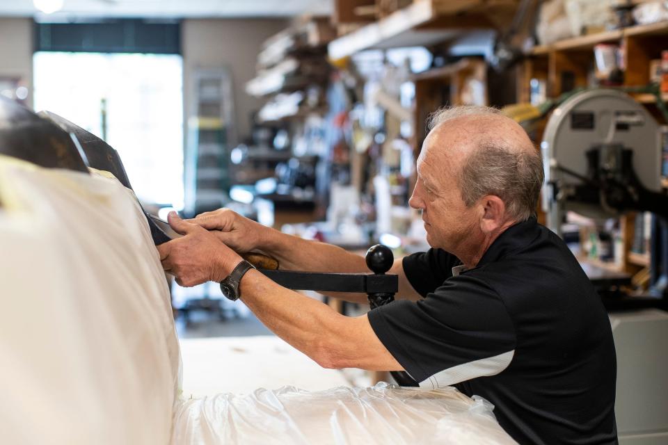 Bill Witkowski, owner of Michigan Antique Preservation Co. in Wyandotte on Thursday, July 7, 2022.