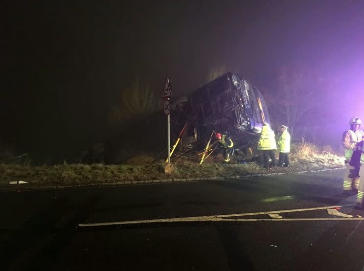 The crash happened just 20 miles from the scene of a fatal accident earlier in the week (SWNS)