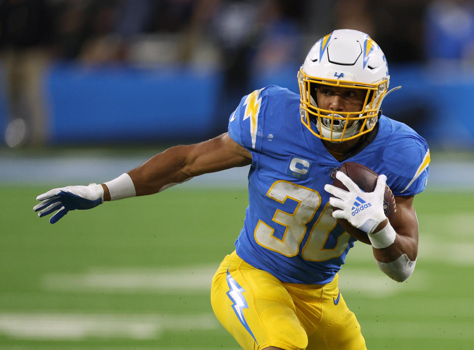 Austin Ekeler reportedly organized a Zoom call for NFL running backs to discuss the issues they face. (Photo by Harry How/Getty Images)