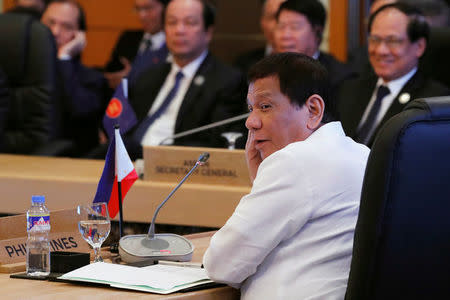 President of the Philippines Rodrigo Duterte participates in the U.S.-ASEAN Summit in Manila, Philippines November 13, 2017. REUTERS/Jonathan Ernst