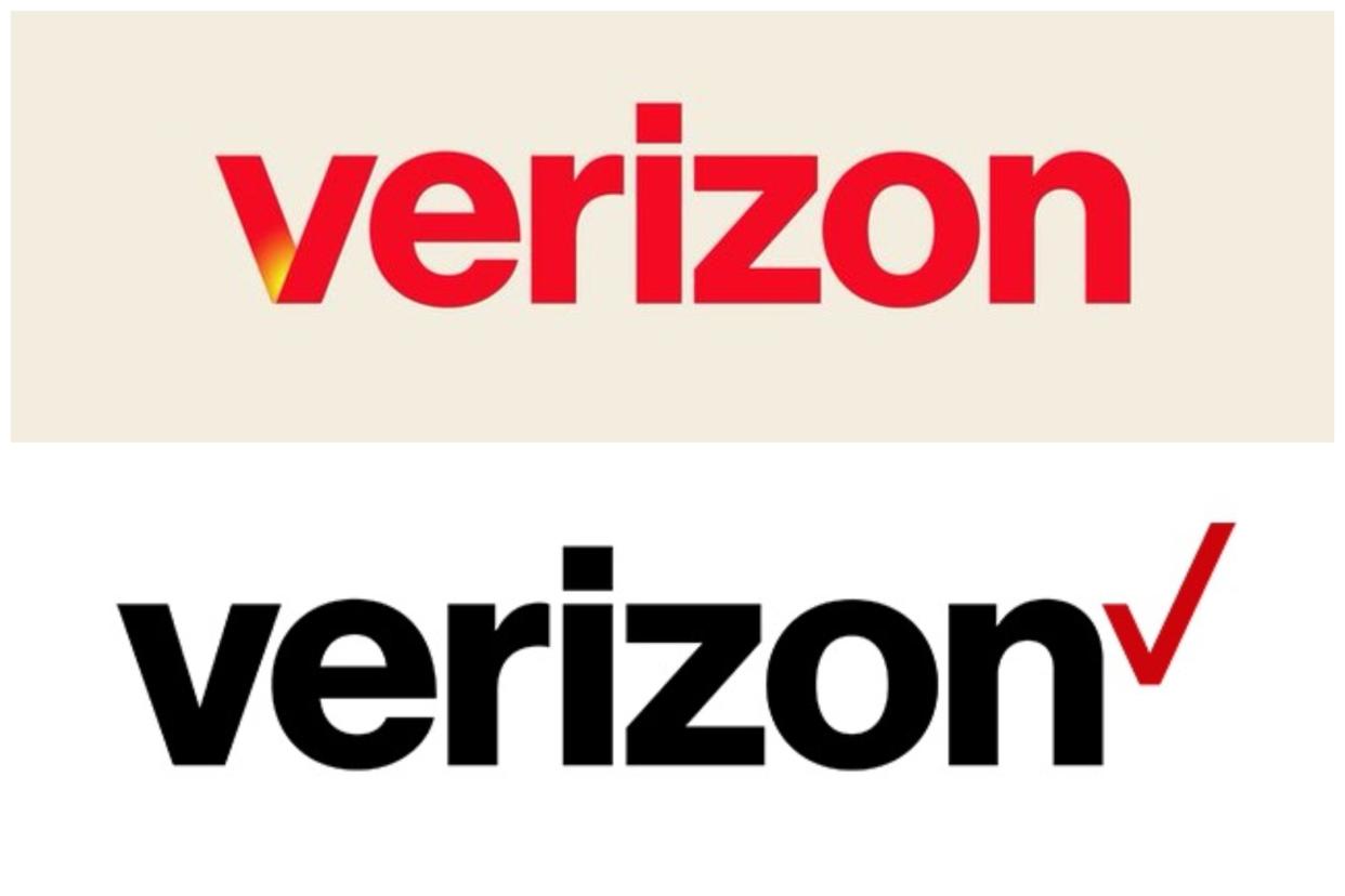 <em>Verizon’s new logo eliminates the check mark that has been part of the telco’s brand identity since 2000</em>