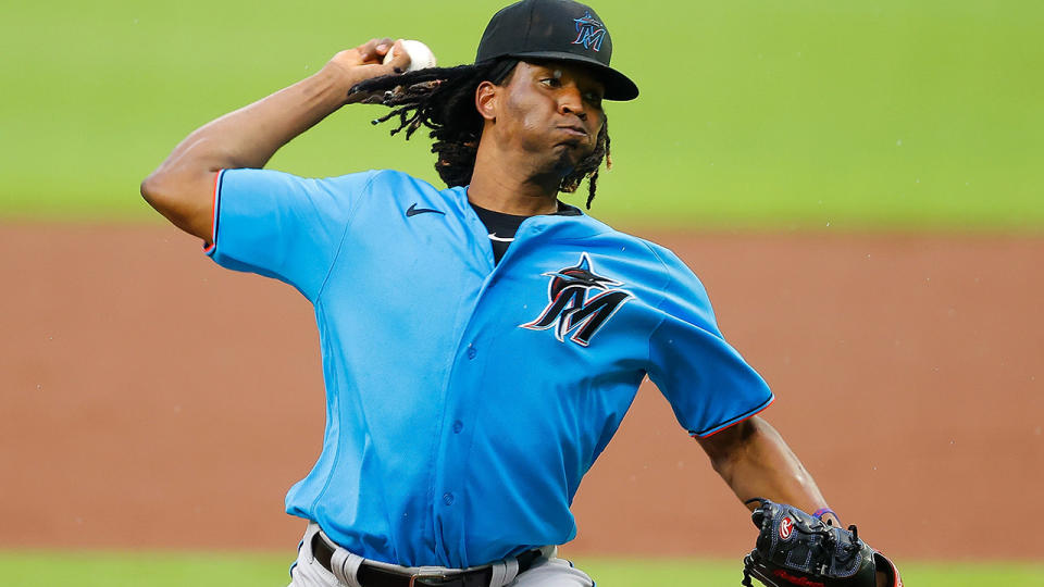 Jose Urena, pictured here pitching for the Miami Marlins.