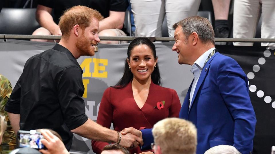 The couple received a warm welcome when arriving to the wheelchair basketball final on Saturday.