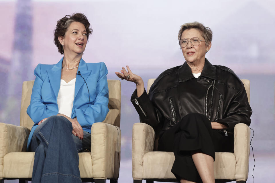 Melanie Marnich (left) with Annette Bening