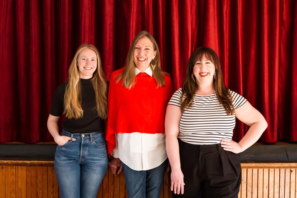 From left to right, Emily Bowes, publicist; Drika Overton, founding artistic director of The Dance Hall; and Sarah Duclos, the non-profit's first executive director, at venue in Kittery. Duclos begins her new role immediately, the non-profit's board announced April 15.