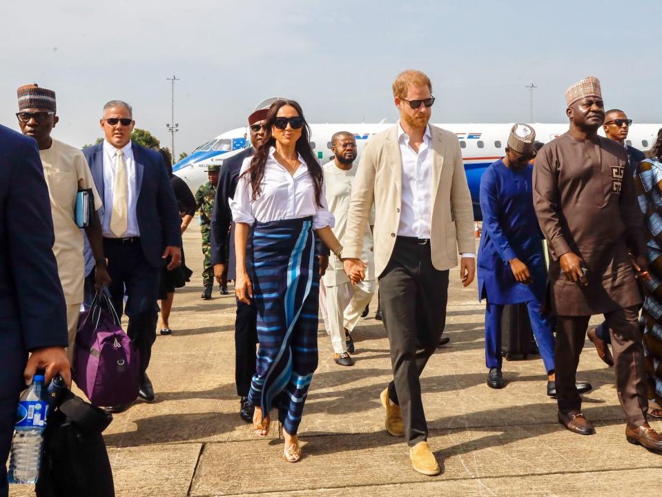Meghan Markle and Prince Harry at the Lagos Airport in May 2024.