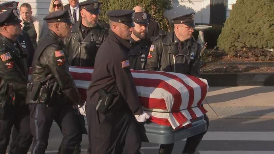 Hundreds gather for the funeral of fallen Waltham Police Officer Paul Tracey