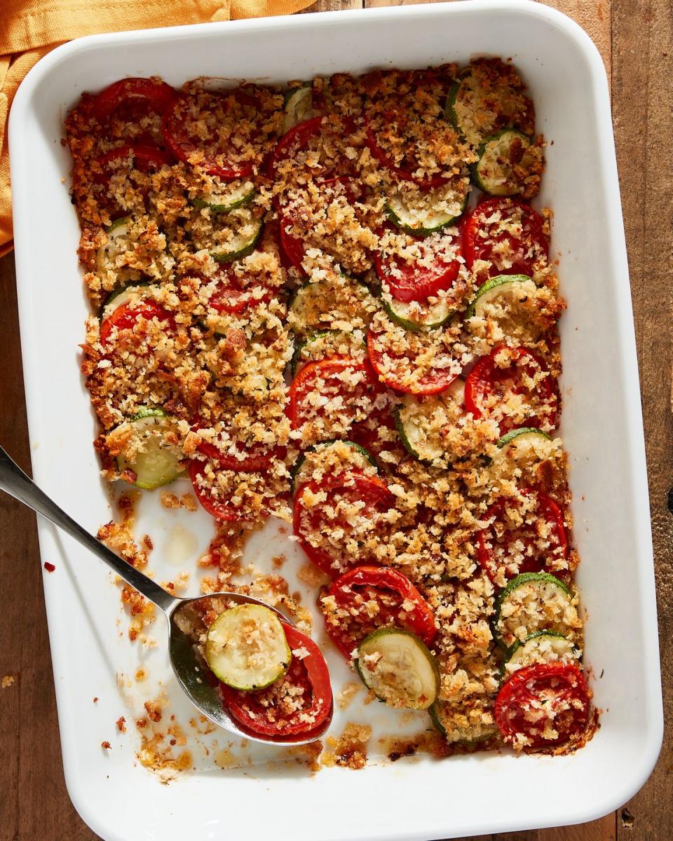 Zucchini Casserole With Garlicky Breadcrumbs