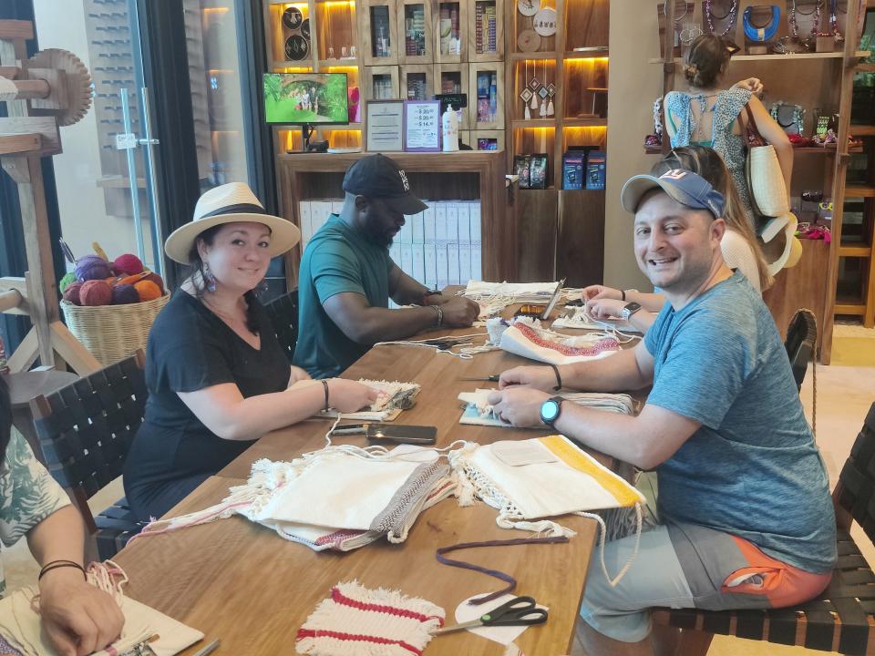 Author Author Sara Iannacone and her husband at a weaving workshop