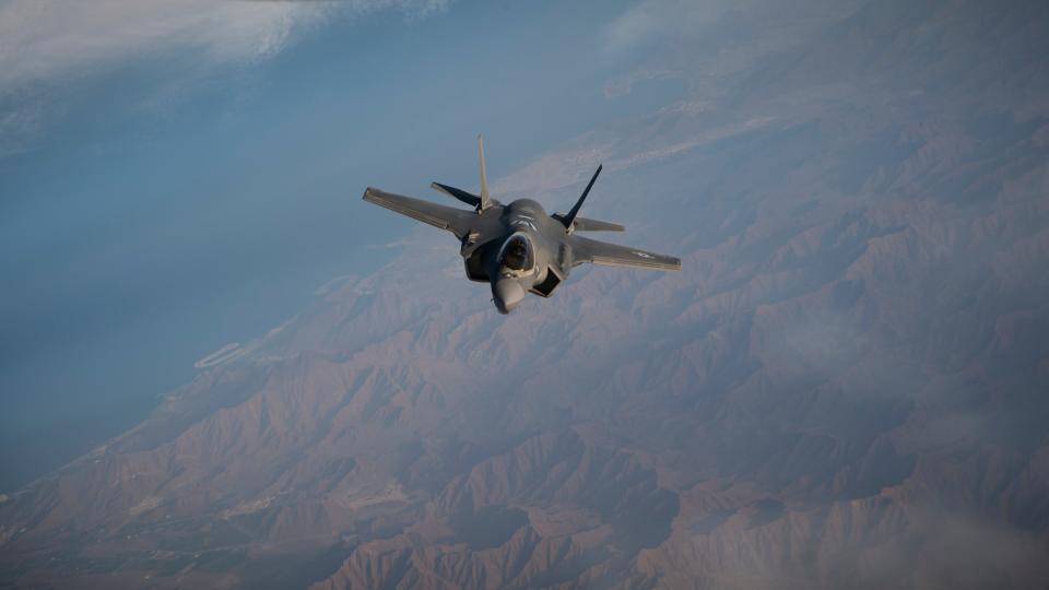 A US Air Force F-35 Lightning II flies over the US Central Command area of responsibility, July 17, 2020.