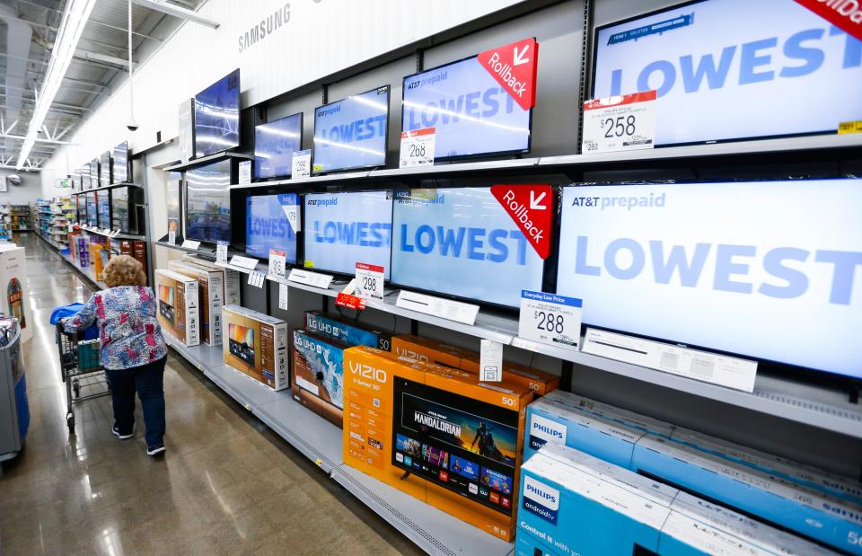 TV's for sale at Walmart on West Sunshine Street on Wednesday, Nov. 16, 2022.