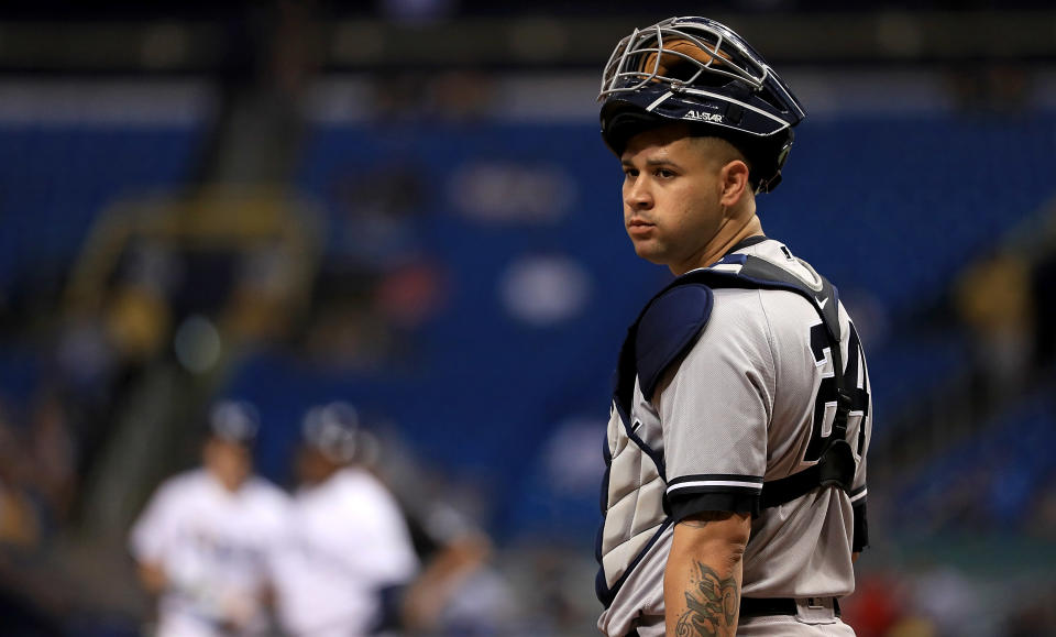 Gary Sanchez’s lack of hustle ended up costing the Yankees. (Photo by Mike Ehrmann/Getty Images)