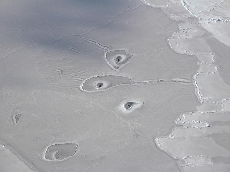 NASA can’t determine what’s causing these bizarre formations to appear in the Beaufort Sea in the Arctic. Source: Twitter/ NASA