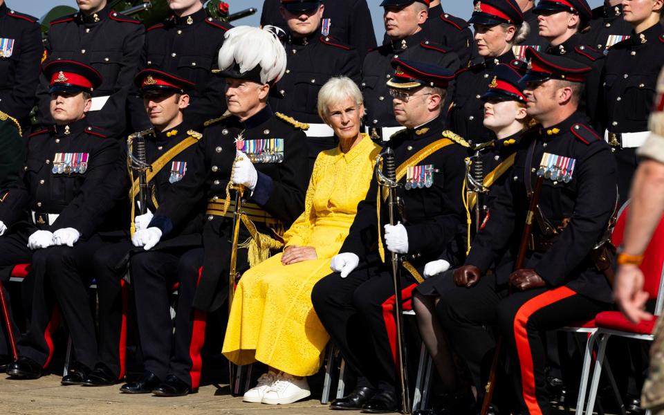 Judy Murray OBE attends a 21 gun salute marking the first anniversary King Charles' accession to the throne